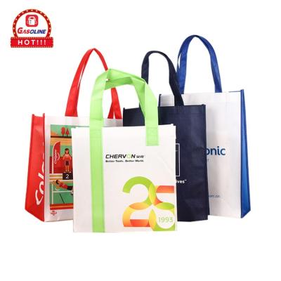 China Eco Goods Washable Promotional Custom Laminated Non Woven Folding Supermarket Shopping Tote Bag for sale