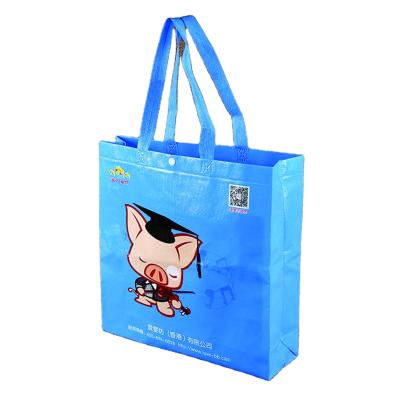 China Square Show Packaging Water Proof Eco Friendly Laminated Printable Nonwoven Shopping Bag With Button Closure for sale