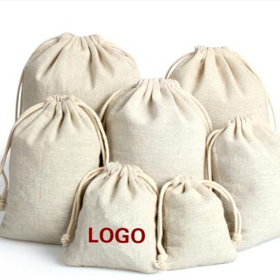 China Eco Friendly Promotion Custom Printed Natural Color Gift Wrapping Storage Dry Cotton Food Tote Bag Canvas Drawstring for sale