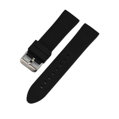 China Custom Cheap Black Silicone Rubber Watch Straps 22mm Sport Watch Strap China Strap Anti Slip In Watch Bands for sale