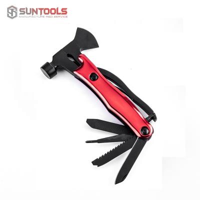 China Portable Outdoor Survival Portable Hammer Ax Tool Stainless Steel Camping Axes Hatchet With Multitools for sale