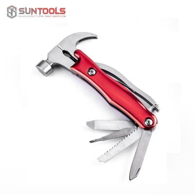 China Ground Universal Camping Tent Hammer Stainless Steel Claw Hammers Saw Blades Cut Knife Bottle Opener Screwdrivers Hand To Use Multi Tool for sale