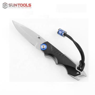 China OEM Customized Logo Packing Handle Stainless Steel Non-variable Pocket Aluminum Camping Raising Knife for sale