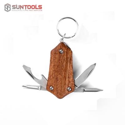 China Folding Multi Functional Multi Tool Knife Funcational Main Chain Knives Pocket Knife With Wood Handle for sale