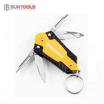 China Funcational Women EDC Self-defense Small Pocket Multi Functional Folding Key Chain Main Utility Knife for sale