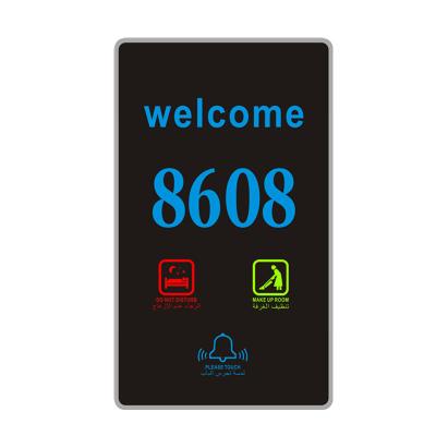 China Room Number Hotel Led Screen Room Check Wall Panel With Do Not Touch Sign for sale