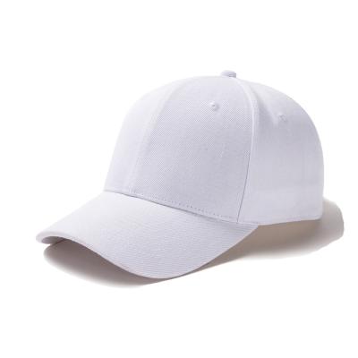 China Wholesale 6-Panel Hat 6 Panel Sports Embroidery Logo White Custom 100% Cotton Curved Brim Baseball Cap for sale