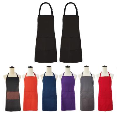 China Bib Apron 65% Polyester 35% Cotton Unisex Kitchen Cooking Apron And Chef Hat With Custom Logo for sale