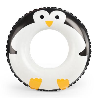 China Foldable Swim Pool Toys Inflatable Cute Penguin Swimming Ring For Kids for sale