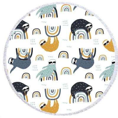 China Amazon Custom Print Round Microfiber Kids Safe Hot Selling Beach Towels Large for sale