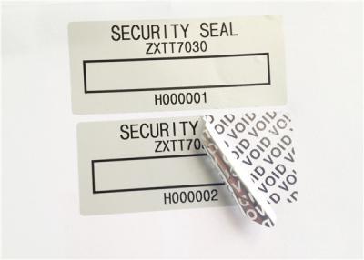 China Low Residue VOID Printable Security Labels With Matt / Glossy Silver for sale