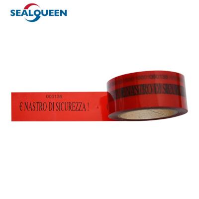 China Carton & PE Bag Sealing Evidence Seal Tape Red High Adhesive 50m PET for sale