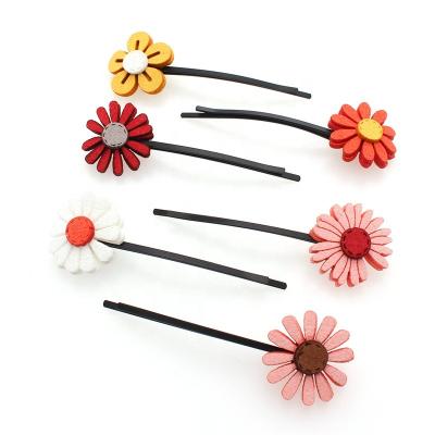 China Fashion Flower Flash Metal Hair Clips Wholesale Hair Accessories For Girls Varies Cute Colors for sale