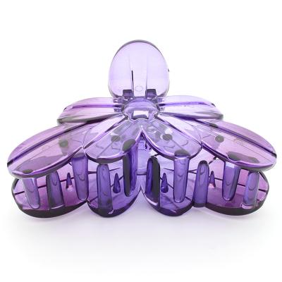 China Decoration Women Purple Flower Crab Hair Clip Claw For Lady for sale