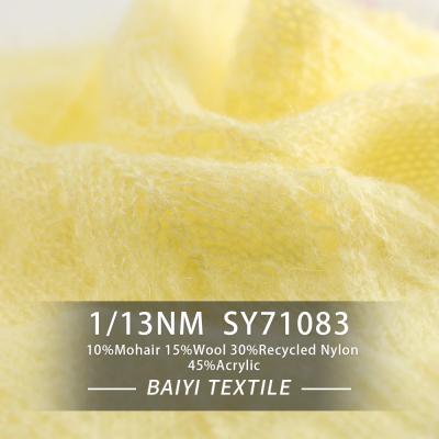 China Het gerecycleerde Garen van het Sokken Acrylmohair, het Antipilling Mohair Breiend Garen van 1/13NM Te koop