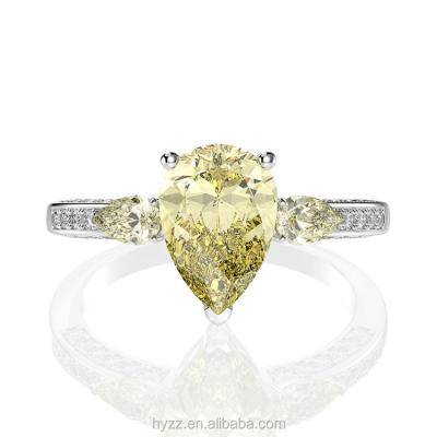 China Luxury Luxury 925 Sterling Silver Pear Cut Citrine Ring for sale