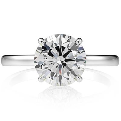 China Wholesale Jewelry of Sterling Silver Round Cut Lab Diamond Created Moissanite Ring Fine of CLASSIC 925 for sale