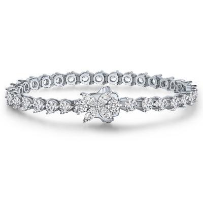 China BOHEMIA 925 Sterling Silver Created Moissanite Wedding Engagement Tennis Bracelets Wholesale for sale