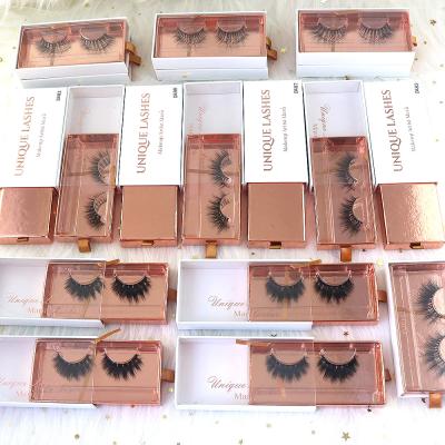 China Feather Customized Own Brand Mink Eyelash Low MOQ Wholesale 3D Mink Lashes From Box With Unique Private Label Lashes Packaging for sale