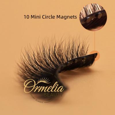 China New Arrival 60 Fold Circle Magnetic Lashes 10 Mini Circle Shaped Magnets Customized Lashes Boxes POWERGRIP 10-MAGNET Mink Lashes for sale