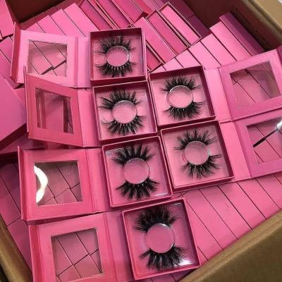 China 25-30 times wholesale private label mink eyelashes factory lashes custom lashbox packaging cruelty free 25 mm mink eyelashes for sale