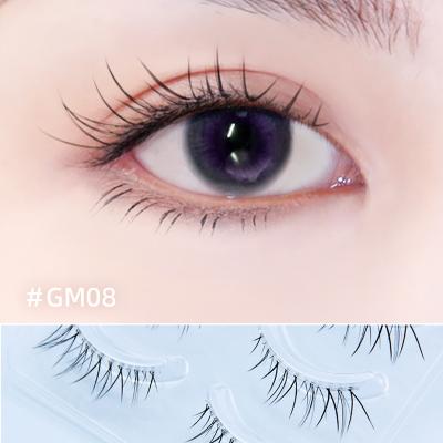 China Pure Natural Handmade Clear Short Length Strip False Eyelashes False Lashes Wholesale Natural Tapered Lashes Custom Lashes Packages for sale