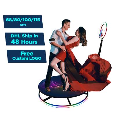 China 360 Rotating Magic Booth 100cm 115cm Photo Booth 100cm 115cm Wholesale Portable Video Camera Selfie Photo Booth 100cm With Led Lights And Props for sale