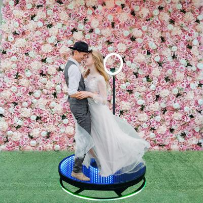 China Wholesale 360 ​​Photo Glass Booth With Ring Light Wedding Party 360 Video Camera Booth Backdrop Rotating Photobooth Dimension 115cm Covers 360 Photo Booth for sale