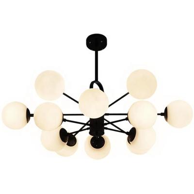 China Bean Creative Milk White Glass Atomic Sputnik Starburst Pendant Light Residential Nordic Magic Glass Globe Ball Chandeliers for sale