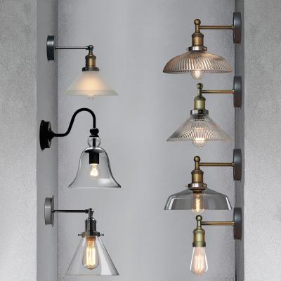 China Edison Contemporary Industrial American Village Sconce Wall Light Glass Shape Vintage Iron Metal Wall Light Lamp For Cafe Kitchen for sale