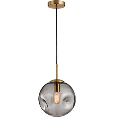 China Modern Antique Linear Amber Glass Ball Hanging Chandeliers Pendant Led Light For Cafe Kids Room for sale