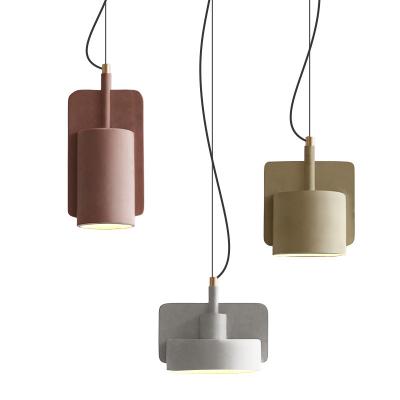 China Macaron DIY Residential Concrete Pendant Light Nordic Cement Hanging Lamp For Home Bar December Livingrooom for sale