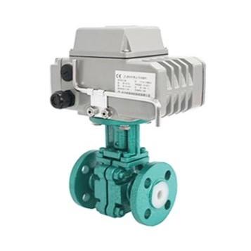 China Anti Corrosive Fluorine Electric Ball Valve Wear Proof High Temperature Resistant for sale