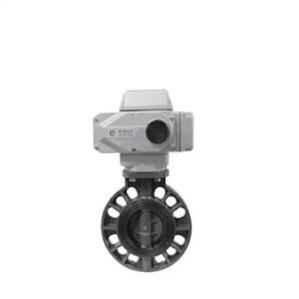 China UPVC Electric Actuated Butterfly Valve Dn50 - Dn300 Wafer flange Connection for sale