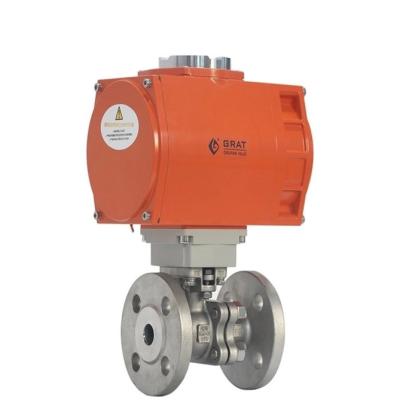 Cina IP68 2 Way Motorized Stainless Steel Ball Valve Flance Connection PTFE Materiale sigillato in vendita