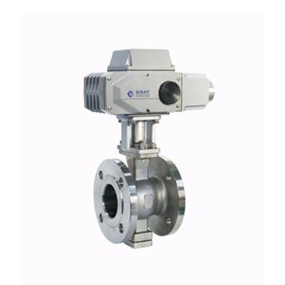 China Dn25 Pn10 Mild Steel Motorized Flange Ball Valve For 180 Degree Celsius Steam for sale