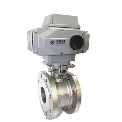 China Dn100 Pn40 Stainless Steel Ball Valve AC380V Flange Connection for sale