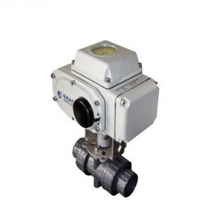 China On Off 2 Way Valve Union Connection Soft Seat PVC Electric Ball Valve for sale