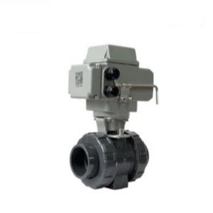 China Dn32 UPVC Electric Ball Valve IP67 AC220V DC24V Electric Actuator PVC Ball Valve for sale