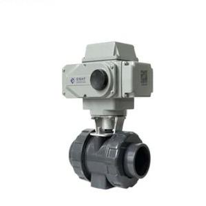 China Normal Temperature Soft Seat Ball Valve Electric PVC DC12V DN40 Pn10 Ball Valve for sale