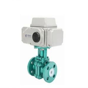 China Fluorine Electric Control Ball Valve Carbon Steel Flange Connection for sale