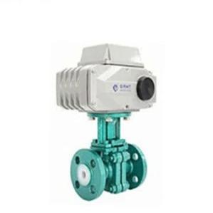 China Cast Steel DN25 Ball Valve A216 Wcb Anti Corrosion Electric PTFE Lined Ball Valve for sale