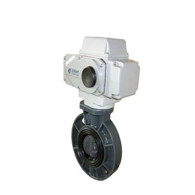 China DN50 - DN300 UPVC Electric Butterfly Valve Straight Through Type For Irrigation for sale