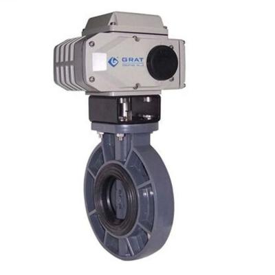 China Wafer PVC Plastic Electric Motor Operated Butterfly Valve for sale