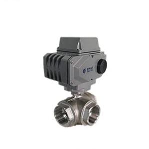 China SS Thread Connection Electric Control Valve Industrial 3 Way Electric Ball Valve for sale