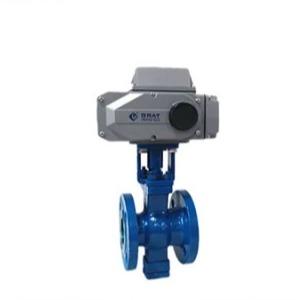 China Straight Through Type Electric Control Valve Flange Connection Electric V Port Ball Valve for sale