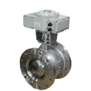 China Stainless Steel Electric Control Valve Double Flange Ball Valve For Steam Regulating for sale