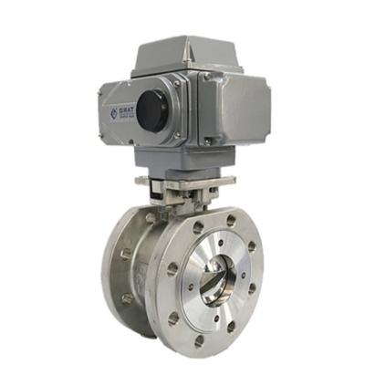 China DIN Metal Seat Ball Valve With Electric Actuator 250 Degree Temperature Steam for sale