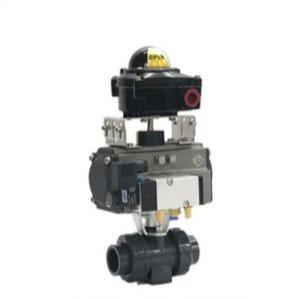 China DN10 - DN100 Electric PVC Double Union Ball Valve Straight Through Type for sale