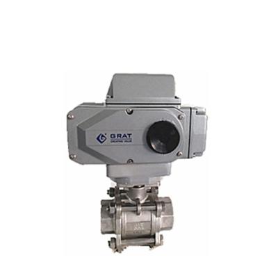 China Grat Stainless Steel Thread Connection Electric on-off Ball Valve for sale